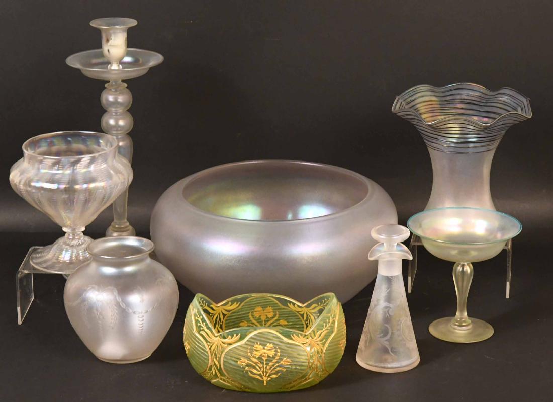 Seven Iridescent Glass Articles (1 of 7)