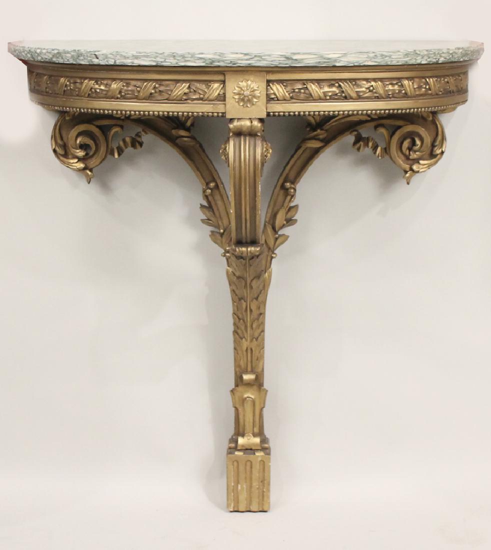 Neoclassical Style Painted Marble Top Console Table (1 of 6)