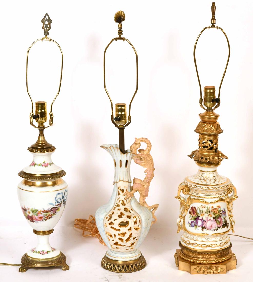 Three Porcelain Table Lamps (1 of 8)
