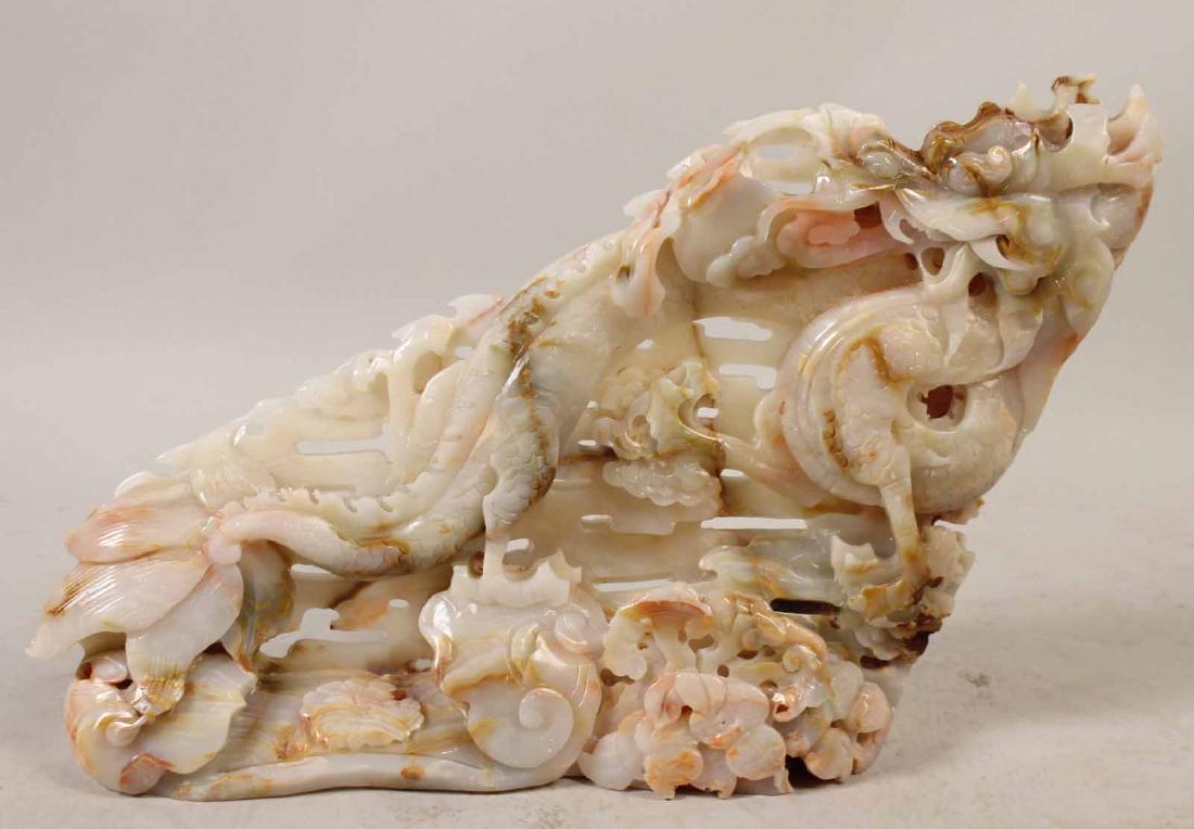 Large Stone Jade Dragon-Form Table Ornament (1 of 4)