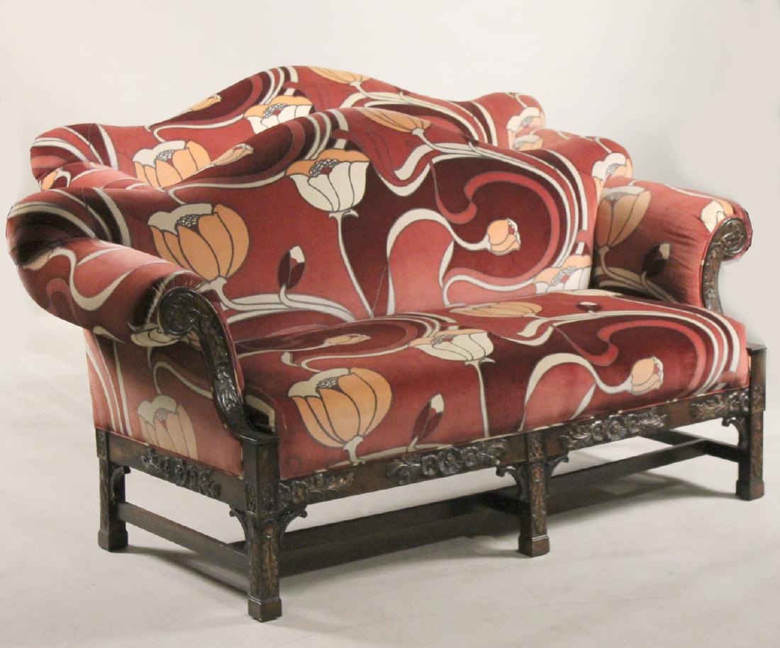 Pair of Chippendale Mahogany Camelback Sofas (1 of 8)