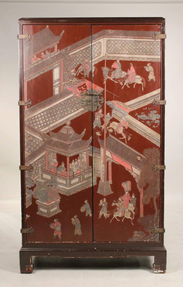 Chinese Coromandel and Lacquer Cabinet (1 of 8)