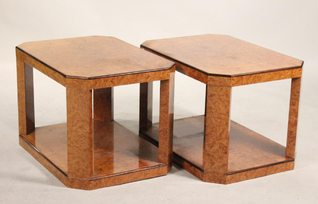 Two Modern Burlwood Side Tables (1 of 5)