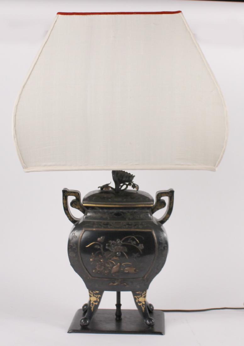 Japanese Bronze Mixed Metal Covered Urn (1 of 5)