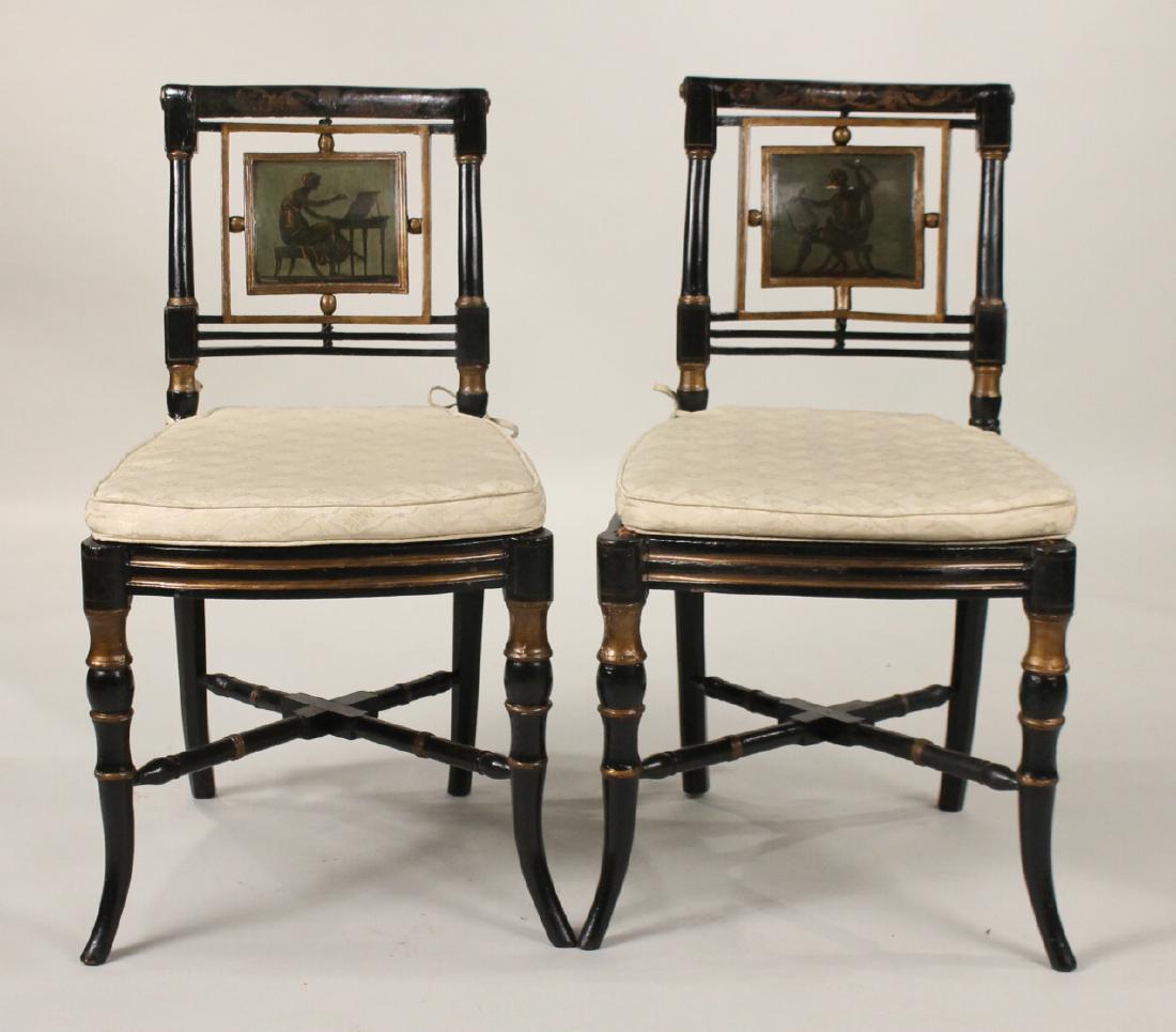 Pair of Regency Style Painted Side Chairs (1 of 10)