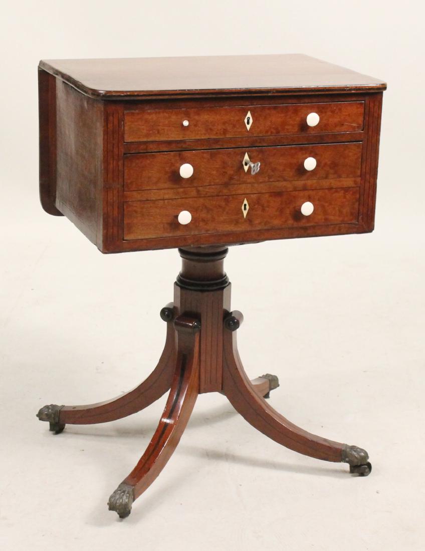 Regency Burlwood and Walnut Work Table (1 of 6)