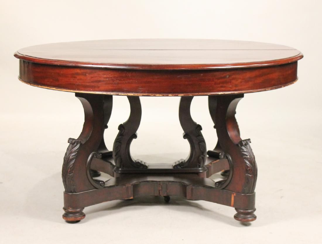 Federal Carved Mahogany Circular Dining Table (1 of 8)