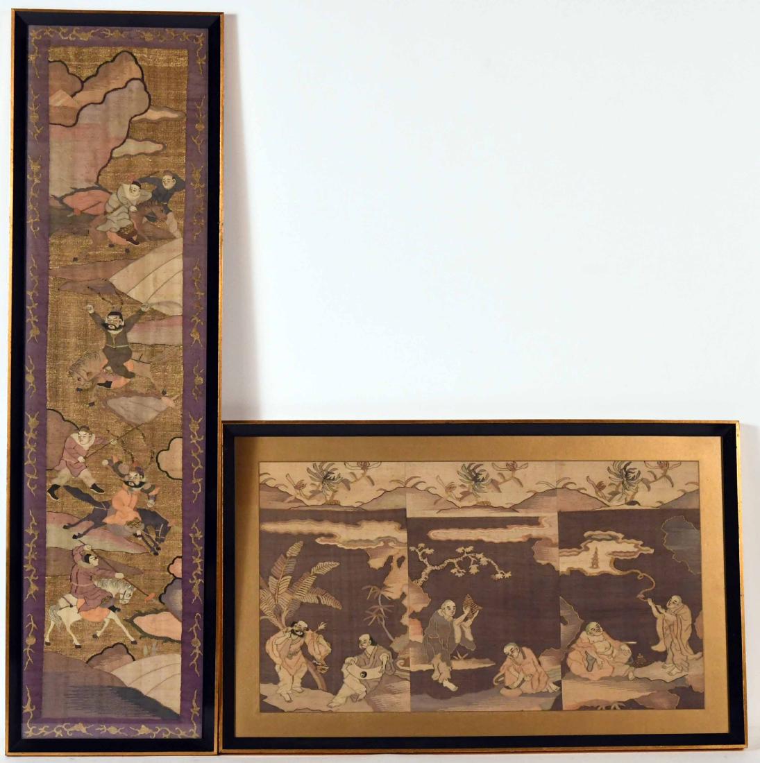 Two Chinese Framed Fabric Panels (1 of 10)