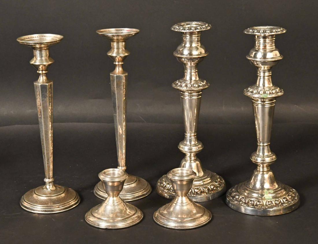 Two Pair of Sterling Silver Weighted Candlesticks (1 of 9)