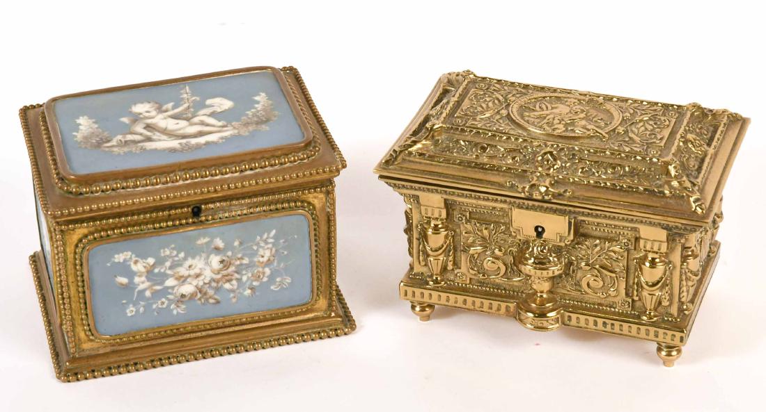 French Porcelain and Brass Dresser Box (1 of 11)