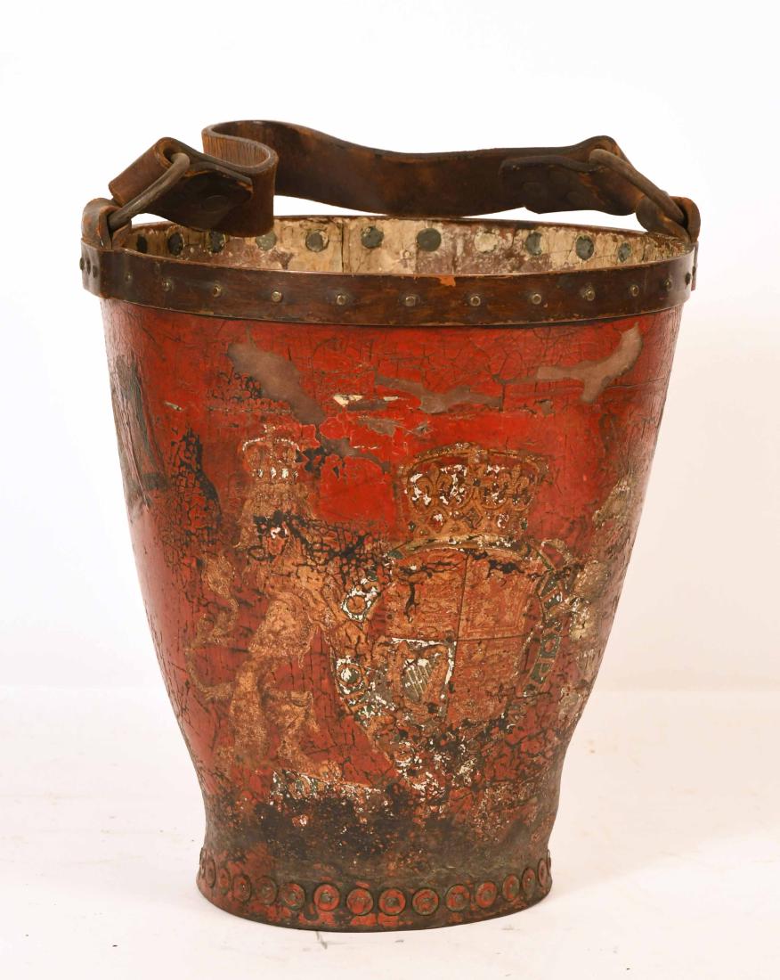 English Red Leather Fire Bucket (1 of 5)
