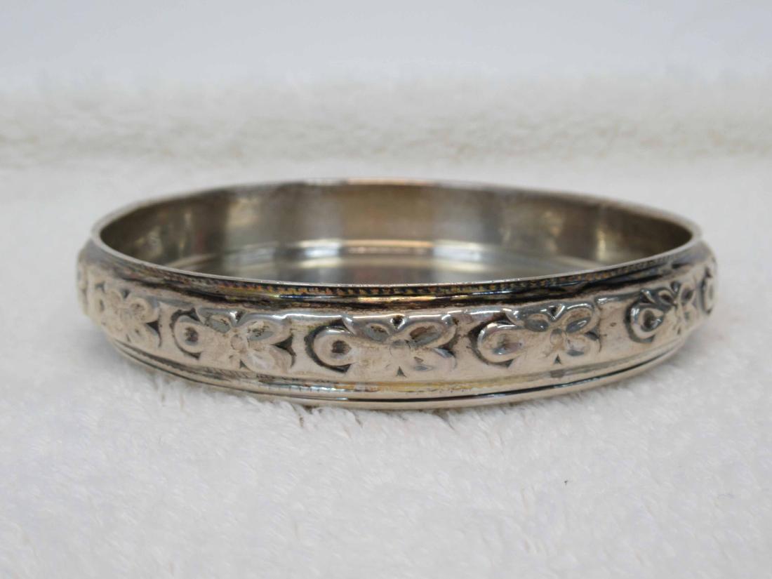 Sterling Silver Bottle Coaster: Stamped Edward San Giovanni, with engraved inscription S 1921 1946, weight approx. 2 T.O. 4-1/4"d.