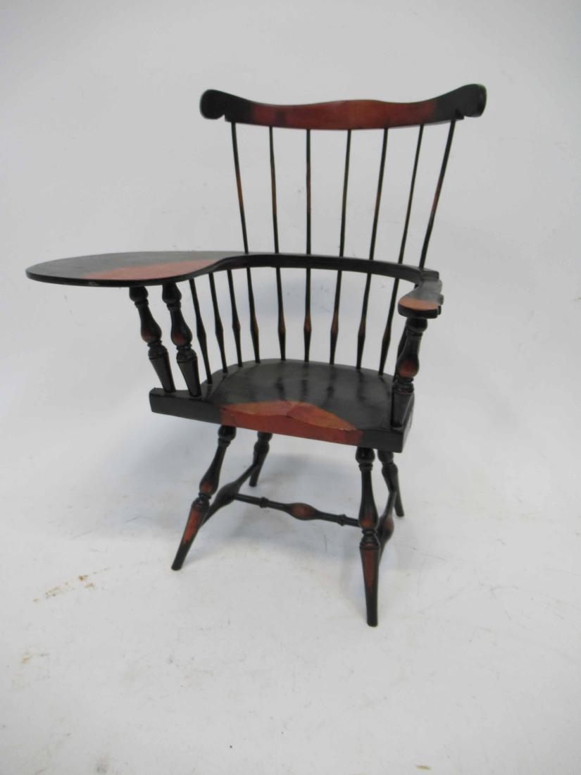 Miniature Windsor Writing Chair: In the New England Style. Minor Surface distress. 15 1/2" tall x 11 1/4" 9" deep