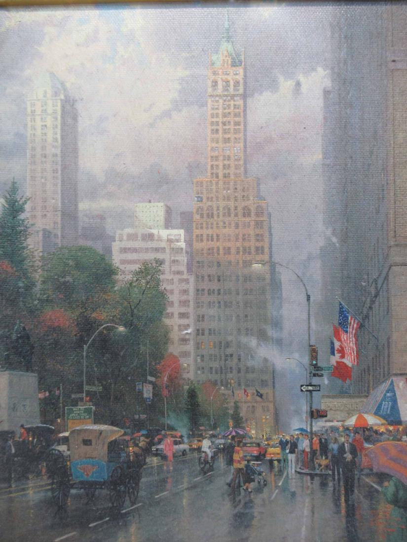 Thomas Kinkade 2003 Limited Edition: New York Central Park South at 6th Ave. Used condition, dirty. framed size 16 1/4" x 14 1/2"