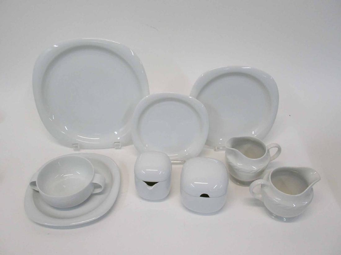 Rosenthal Studio-Linie Germany Dinnerware: Partial dinnerware service together with Ralph Lauren creamer and sugar.