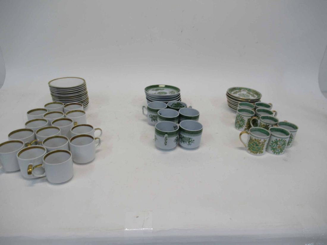 Spode Fitzhugh Copeland Cups and Saucers: Together with 2 other sets of demitasse cups and saucers.
