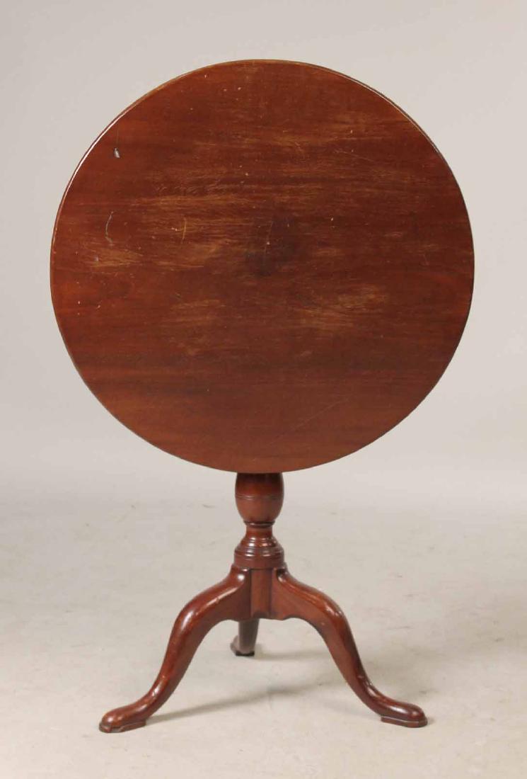 George III Style Mahogany Tilt Top Table: English, 19th C. 28"h x 26"dia.