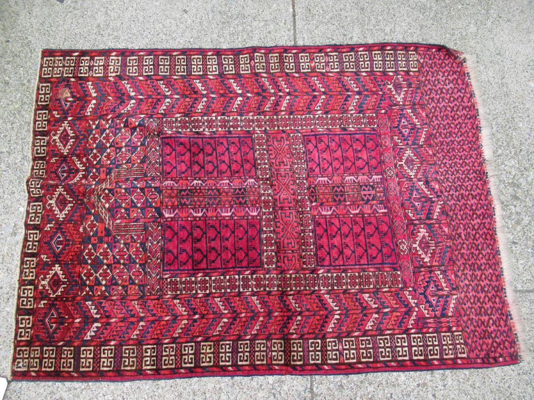Bokhara Throw Rug: Bukhara, Used condition, wear, worn. 3'8" x 5' 2"