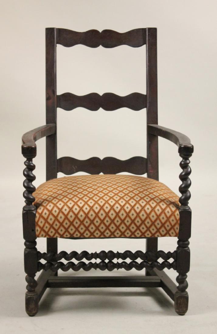 French Provincial Mahogany Ladderback Armchair (1 of 7)