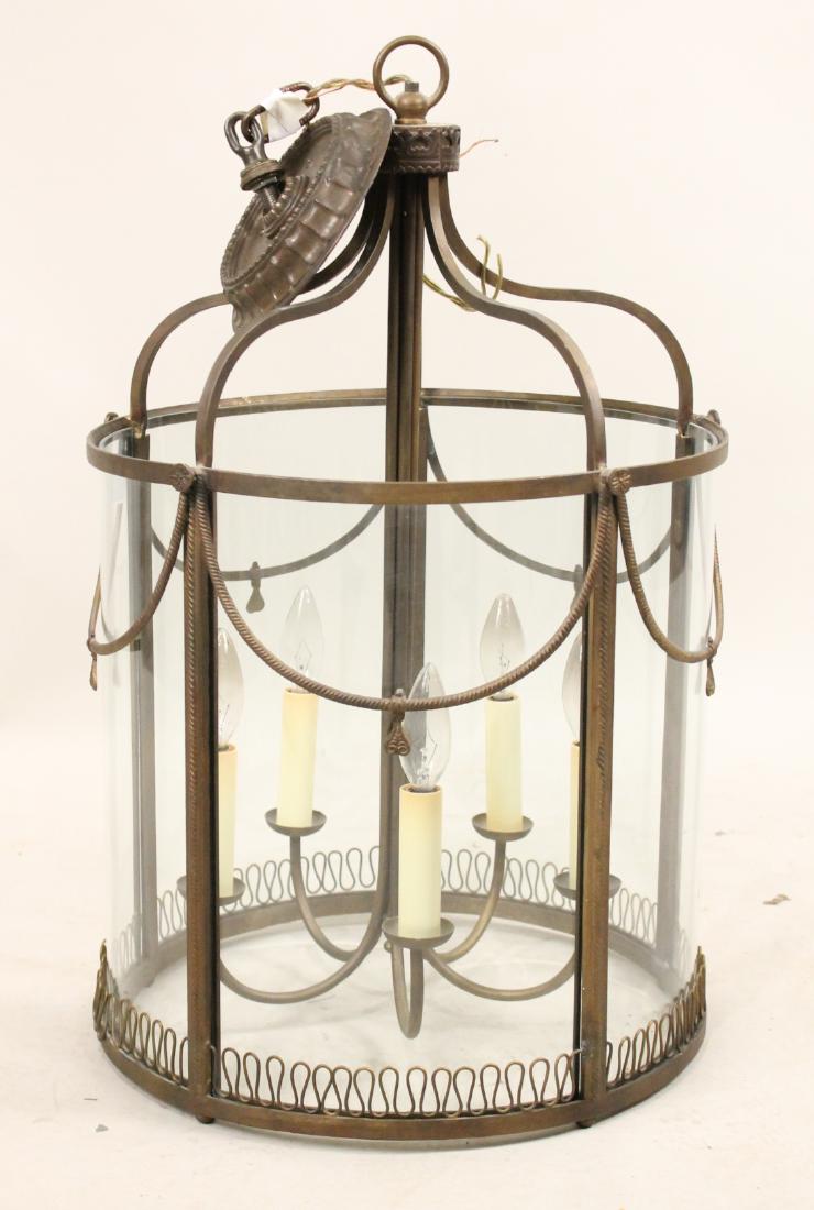Brass and Glass Five-Light Hall Lantern (1 of 5)