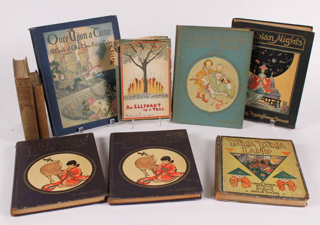 Group of Assorted Children's Books: Comprising, "A Little Sister to the Wilderness," Lilian Bell; "Peter and Wendy," J.M. Barrie; "An Elephant up a Tree," by Henrick Willem van Loon; "Yama Yama Land," by Grace Duffie Boylan; "Nursery Fr