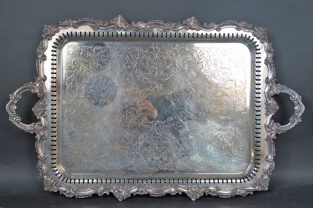 Large Double Handled Silver Plated Tray (1 of 6)