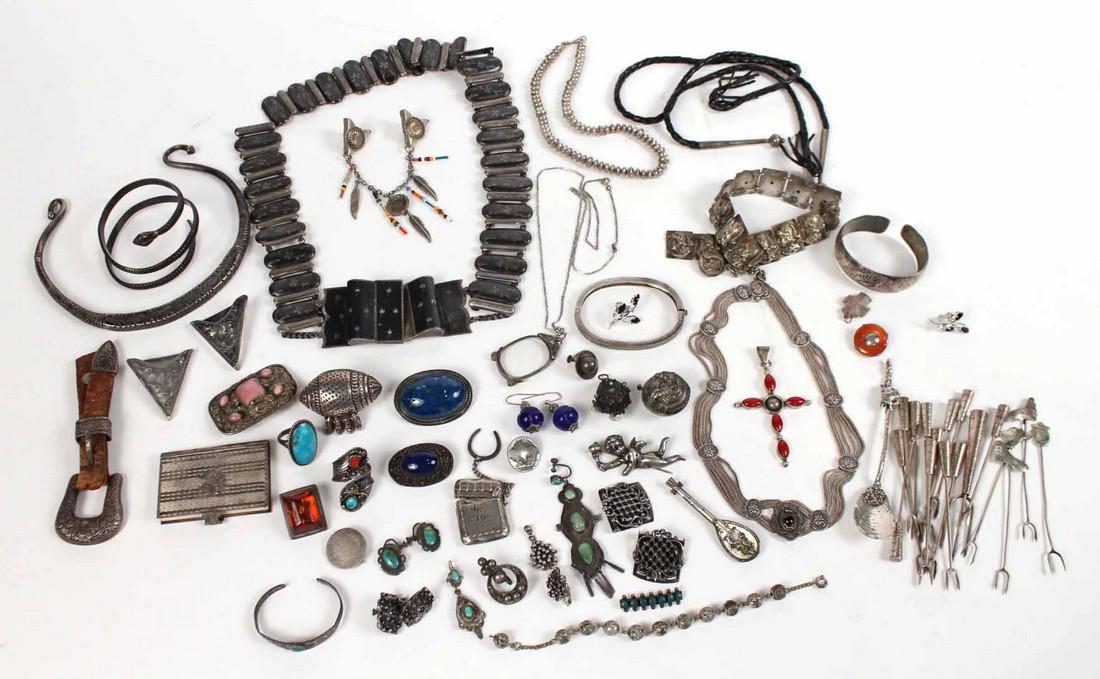 Group of Silvered Metal & Sterling Silver Items (1 of 10)