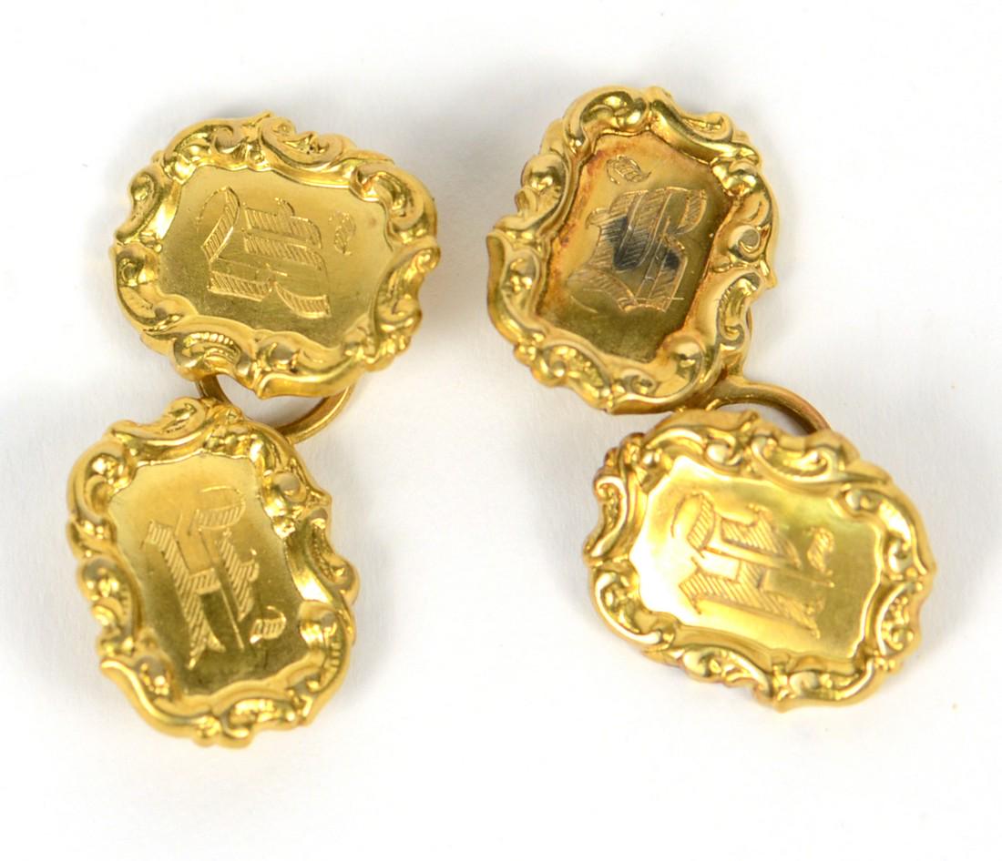 Pair of Tiffany & Co Gold Victorian Cuff Buttons (1 of 3)