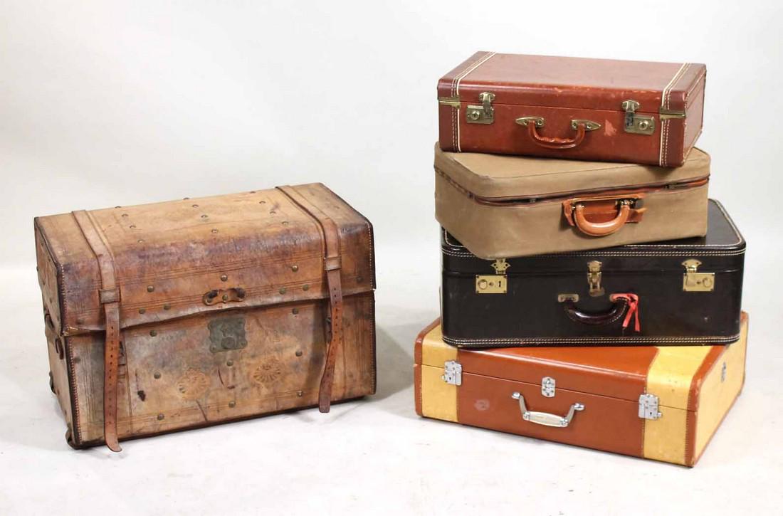 Tooled Leather Trunk (1 of 7)