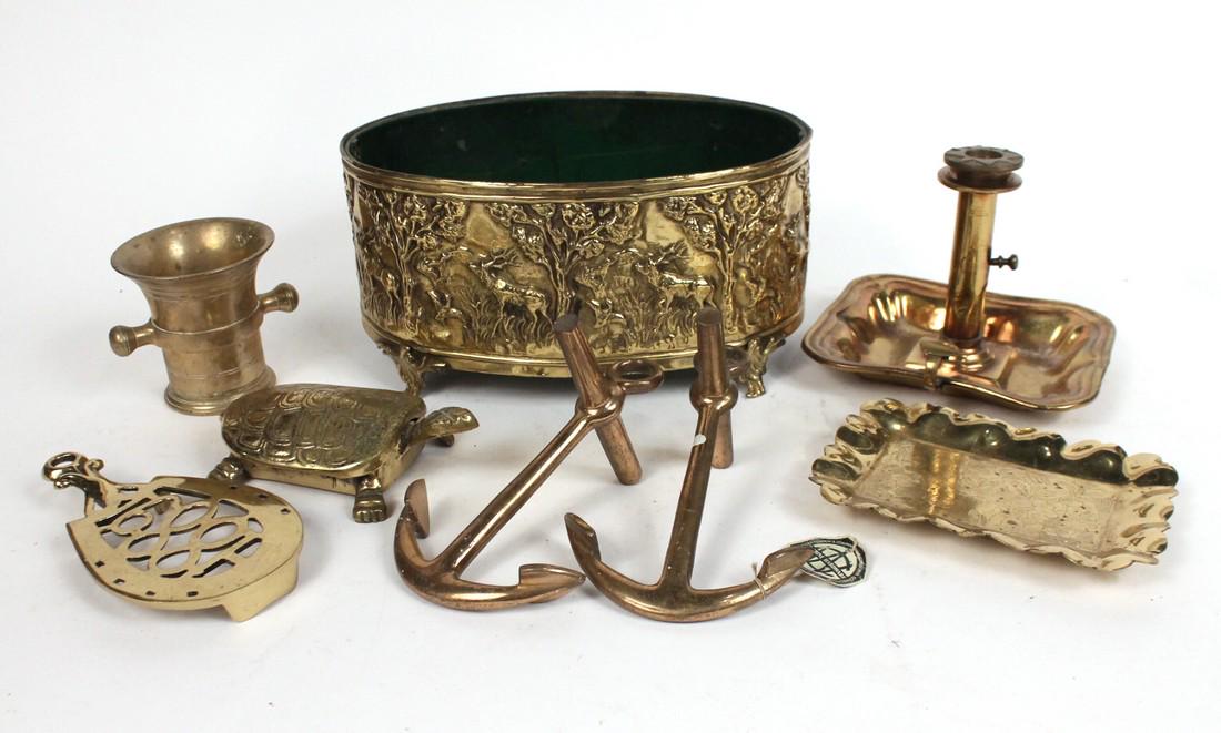Group of Eight Brass Table Articles (1 of 6)