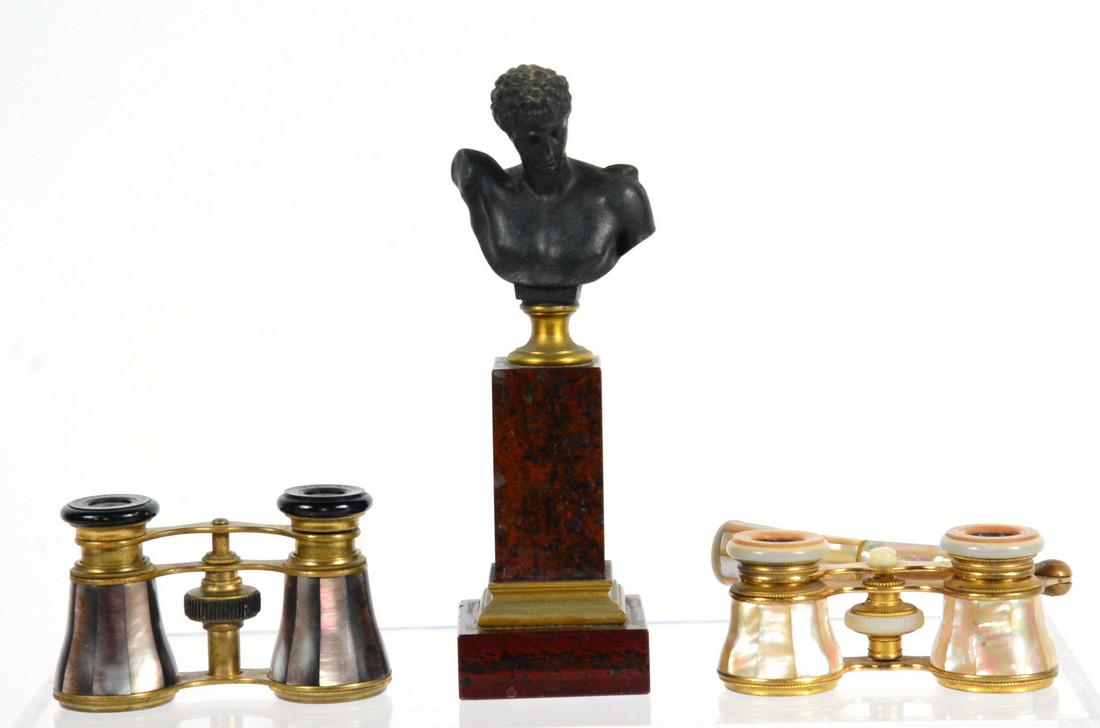 Neoclassical Bronze Bust Mounted on Marble Base (1 of 6)