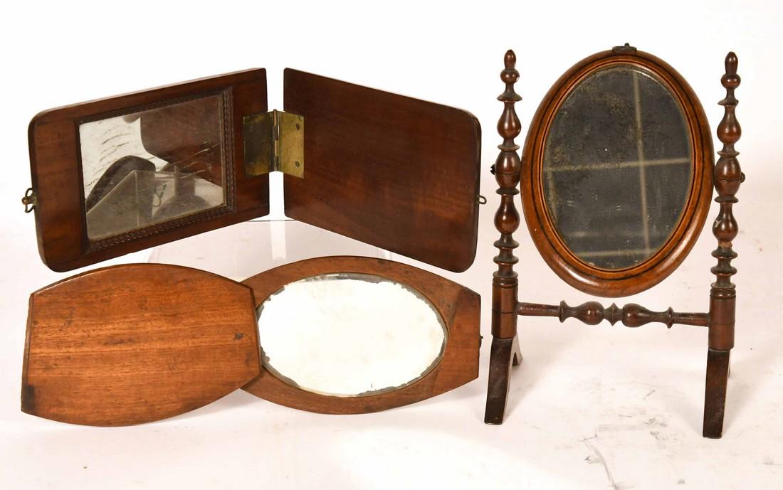 Two Mahogany Campaign Folding Shaving Mirrors (1 of 5)