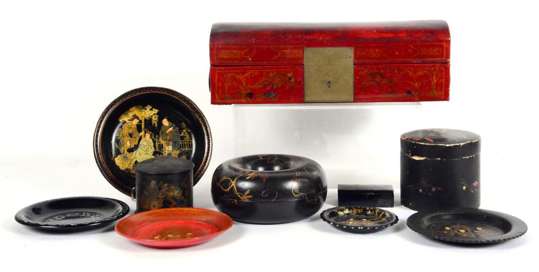 Four Chinese Black Lacquer Boxes (1 of 8)