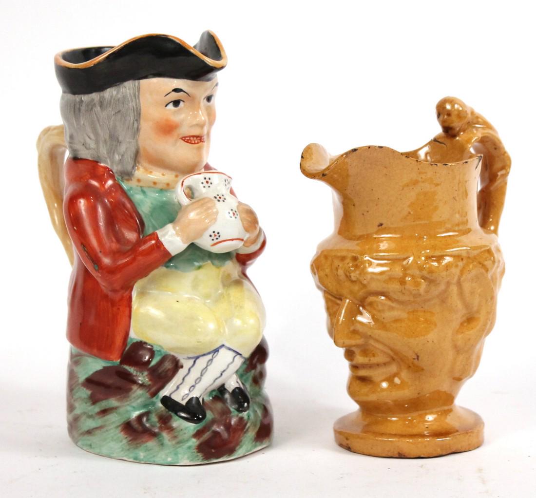 Old Staffordshire Porcelain Toby Jug (1 of 5)