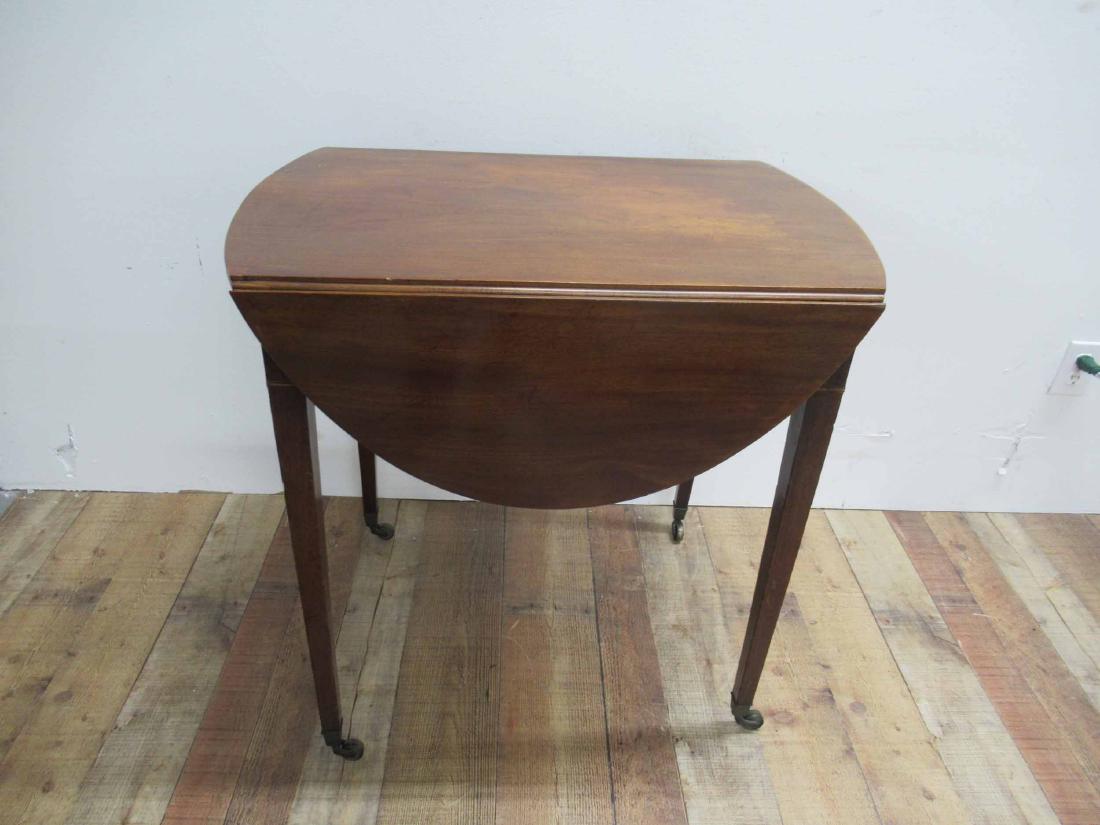 George III Mahogany Pembroke Table: English, late 18th C. Wear, patches 29"h x 20-1/2"w x 30"d