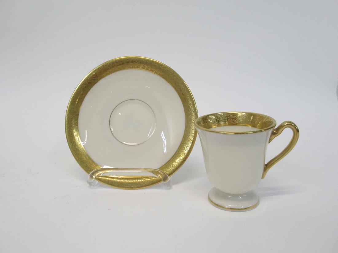 Lenox Set of Demitasse Cups and Saucers: Lenox Set of Demitasse Cups and Saucers made expressly for Ovington Bros. 12 cups and 11 saucers. New York. Used condition, minor wear.
