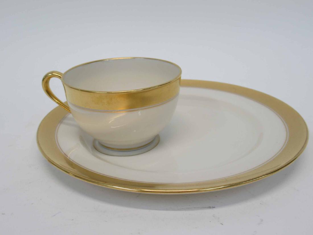 Set of Lenox Cups and Underplates: Set of Lenox Cups and Underplates with gilt boarder decoration. Used condition, some minor wear.