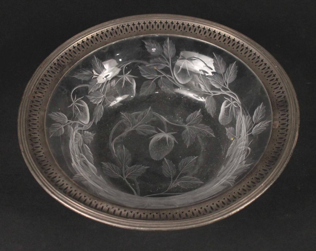 Birks Silver Mounted Etched Glass Centerpiece (1 of 4)