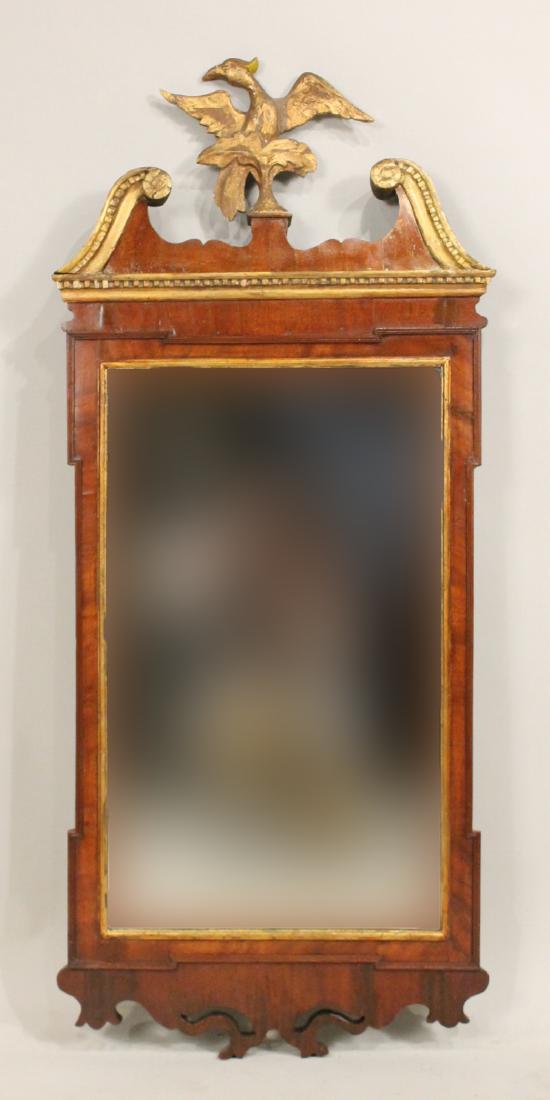 Federal Parcel Gilt Mahogany Scroll Top Mirror (1 of 3)