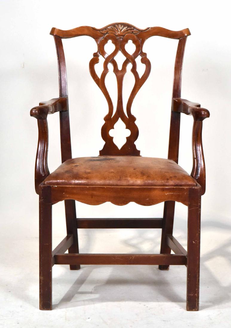 George III Style Mahogany Armchair: 20th C. 37-1/2"h x 21"w x 19"d