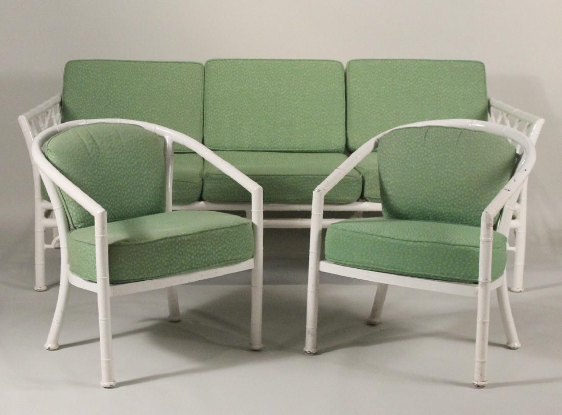 Meadow Craft White Painted Faux Bamboo Porch Set (1 of 6)