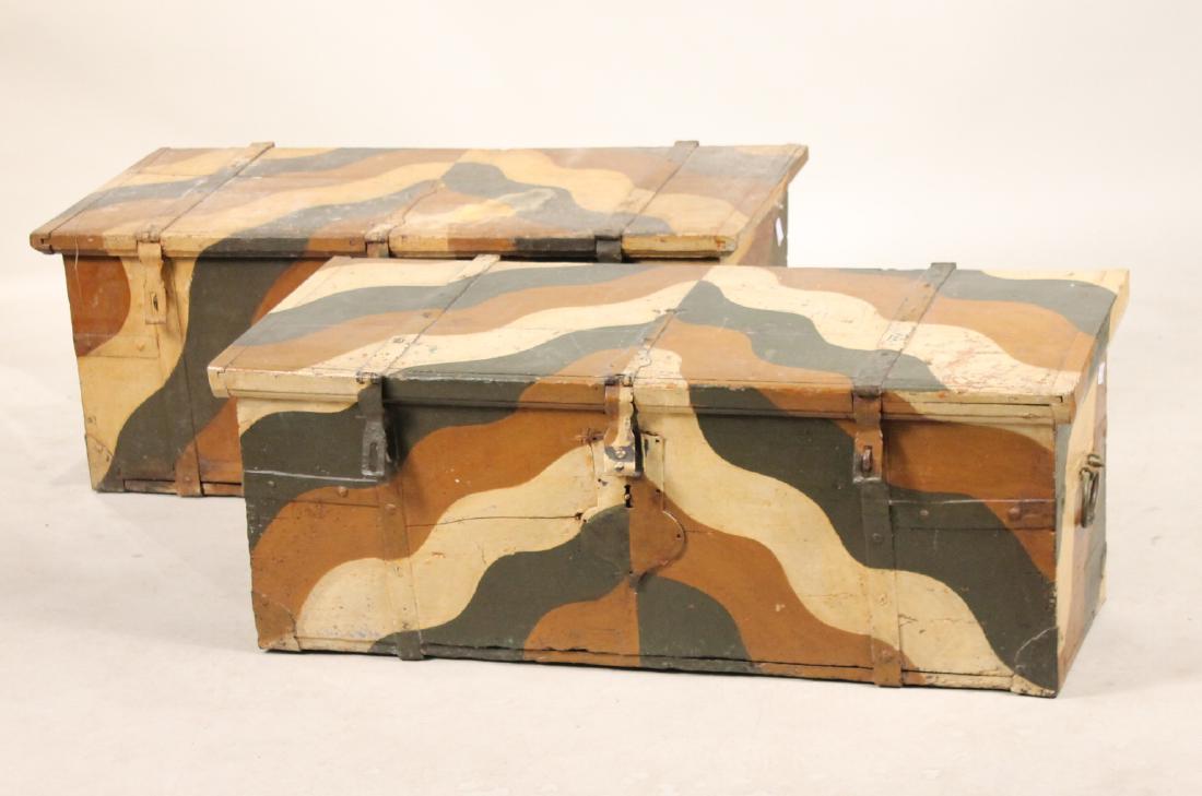 Pair of Painted Wood Slant-Top Blanket Chests (1 of 5)