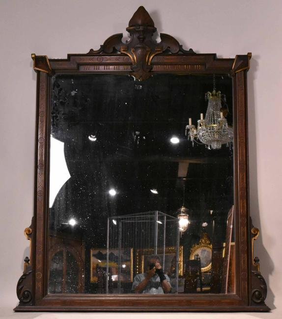 Renaissance Revival Parcel-Gilt Walnut Mirror (1 of 5)