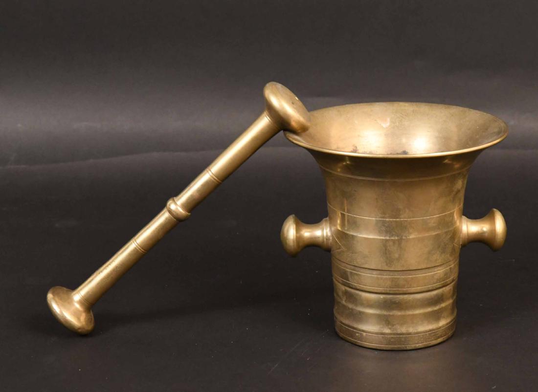 Brass Mortar and Pestle: 5 1/2"h