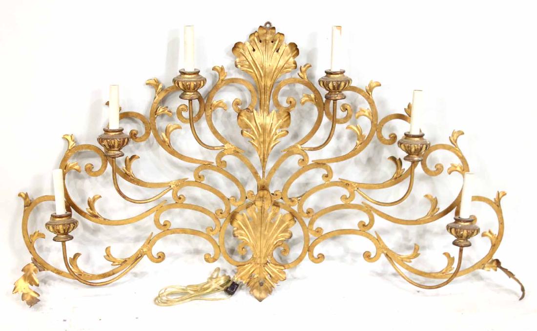 Gilt Metal Six-Light Wall Sconces (1 of 5)