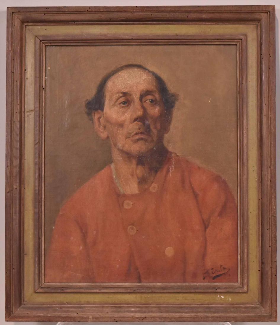 Oil on Board, Portrait of Man in Red Coat (1 of 7)