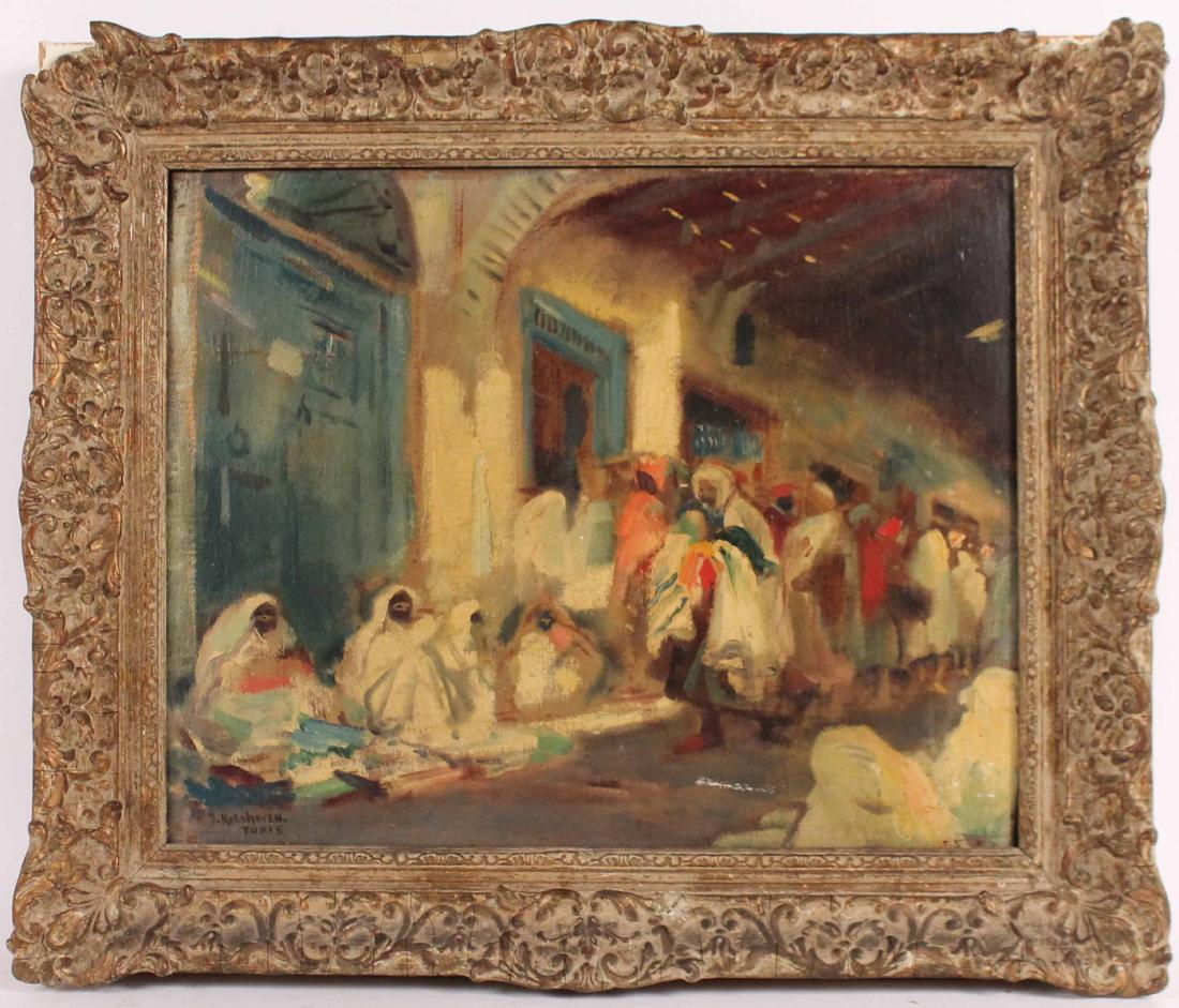 Oil on Canvas Scene in Tunis Julius Rolshoven (1 of 8)