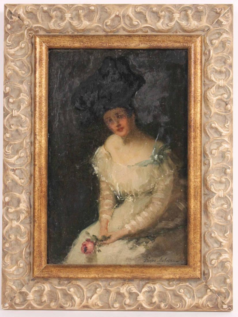 Oil on Canvas Woman with  Rose Dixie Selden (1 of 7)