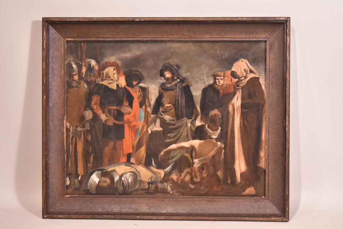 Oil on Canvas, Medieval Battle Scene (1 of 10)