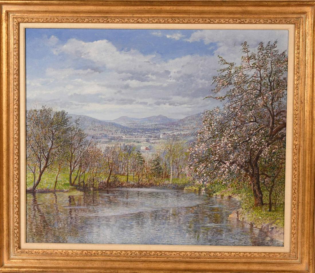 Oil on Canvas, Riverscape, Carl Wuermer (1 of 5)